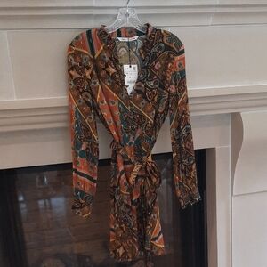 Zara Paisley Print Mini Dress